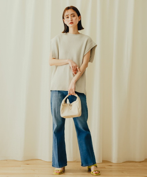 Resurrection ニット セット ３点セット バイカラー透かし編みニットセットアップ