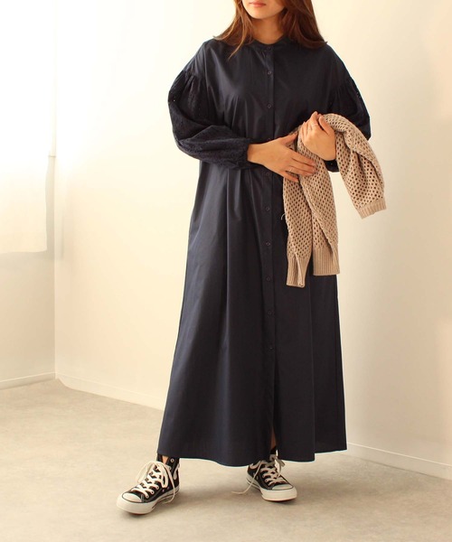 toucher du brise（トゥシェドブリーズ）の「ボリューム袖 レース ワンピース（ワンピース・レディース・ネイビー/ブラック/オフホワイト・M）」の3枚目の写真