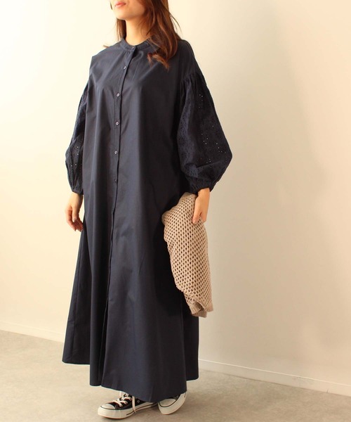 toucher du brise（トゥシェドブリーズ）の「ボリューム袖 レース ワンピース（ワンピース・レディース・ネイビー/ブラック/オフホワイト・M）」の15枚目の写真