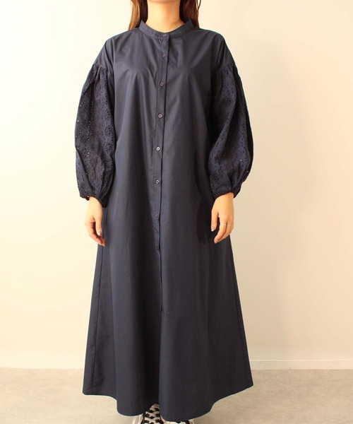 toucher du brise（トゥシェドブリーズ）の「ボリューム袖 レース ワンピース（ワンピース・レディース・ネイビー/ブラック/オフホワイト・M）」の5枚目の写真