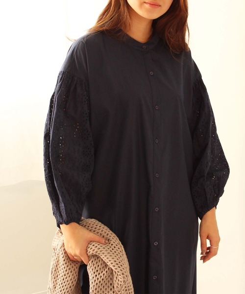 toucher du brise（トゥシェドブリーズ）の「ボリューム袖 レース ワンピース（ワンピース・レディース・ネイビー/ブラック/オフホワイト・M）」の12枚目の写真