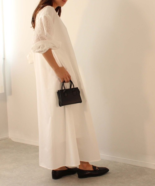 toucher du brise（トゥシェドブリーズ）の「ボリューム袖 レース ワンピース（ワンピース・レディース・ネイビー/ブラック/オフホワイト・M）」の7枚目の写真