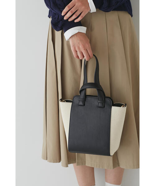 human woman（ヒューマンウーマン）の「◆バイカラー２ｗａｙバッグ（ハンドバッグ・レディース・ブラック系その他3/イエロー系その他4・ﾌﾘ-）」の7枚目の写真