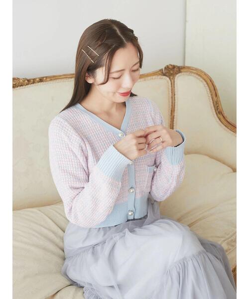 Areeam（アリーム）の「ツイードニットショート丈カーディガン