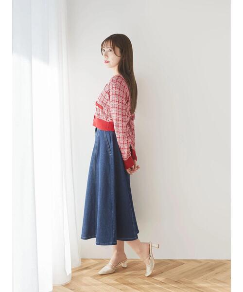 Areeam(アリーム)の「ツイードニットショート丈カーディガン(カーディガン/ボレロ・レディース・レッド/ライトブルー・FREE)」の18枚目の写真