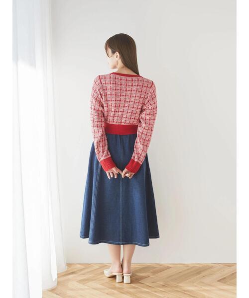 Areeam(アリーム)の「ツイードニットショート丈カーディガン(カーディガン/ボレロ・レディース・レッド/ライトブルー・FREE)」の19枚目の写真