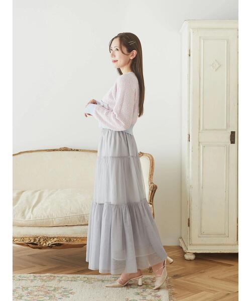 Areeam(アリーム)の「ツイードニットショート丈カーディガン(カーディガン/ボレロ・レディース・レッド/ライトブルー・FREE)」の8枚目の写真