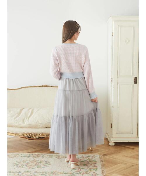 Areeam(アリーム)の「ツイードニットショート丈カーディガン(カーディガン/ボレロ・レディース・レッド/ライトブルー・FREE)」の9枚目の写真