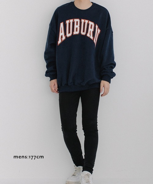 Flugge（フラッジー）の「college logo big sweat/カレッジロゴビッグスウェット　ユニセックス着用可能(メンズ着用画像有)（スウェット・レディース・ネイビー/アッシュグレー・FREE）」の12枚目の写真