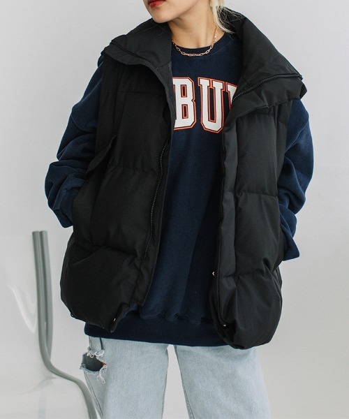 Flugge（フラッジー）の「college logo big sweat/カレッジロゴビッグスウェット　ユニセックス着用可能(メンズ着用画像有)（スウェット・レディース・ネイビー/アッシュグレー・FREE）」の10枚目の写真