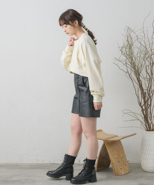 RETRO GIRL（レトロガール）の「クロップドウラケPO（Tシャツ/カットソー・レディース・チャコールグレー/オフホワイト/ピンク・FREE）」の5枚目の写真