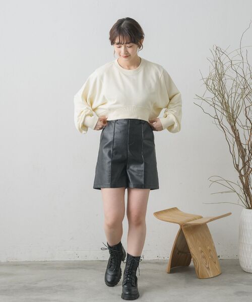 RETRO GIRL（レトロガール）の「クロップドウラケPO（Tシャツ/カットソー・レディース・チャコールグレー/オフホワイト/ピンク・FREE）」の6枚目の写真