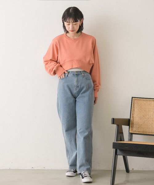 RETRO GIRL（レトロガール）の「クロップドウラケPO（Tシャツ/カットソー・レディース・チャコールグレー/オフホワイト/ピンク・FREE）」の21枚目の写真