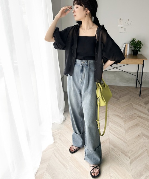 classicalelf（クラシカルエルフ）の「ラグジュアリーな透け感。ビショップスリーブシアーシャツ（シャツ/ブラウス・レディース・ブラウン/アイボリー/グレイッシュベージュ/ネイビー系・LARGE/MEDIUM/SMALL/X-LARGE）」の18枚目の写真