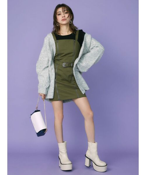 EVRIS（エヴリス）の「BASICクロップドロンT（Tシャツ/カットソー・レディース・ホワイト/ブラック/グリーン・FREE）」の11枚目の写真