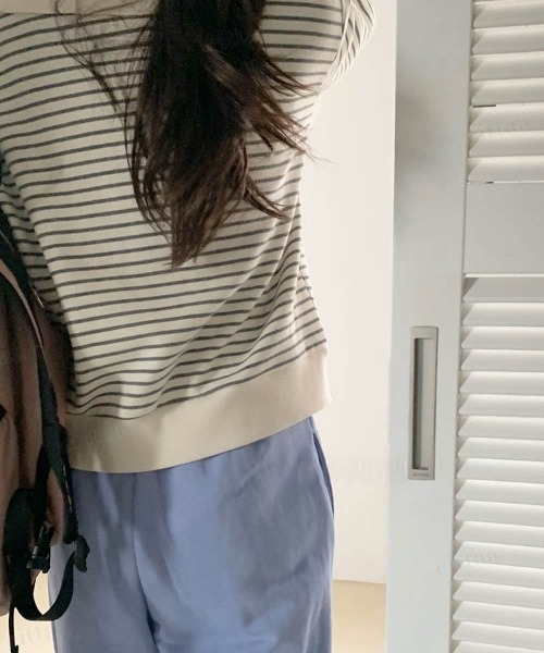 Dalfwin（ダールフィン）の「セーラーカラーハーフジップボーダースウェット（スウェット・レディース・ブラック/レッド/グレー系その他・FREE）」の19枚目の写真