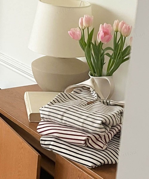 Dalfwin（ダールフィン）の「セーラーカラーハーフジップボーダースウェット（スウェット・レディース・ブラック/レッド/グレー系その他・FREE）」の14枚目の写真