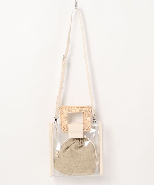 minia（ミニア）の「ラタンハンドルクリアバッグ（ハンドバッグ・レディース・モカ/ブラック/クリア・FREE）」の22枚目の写真