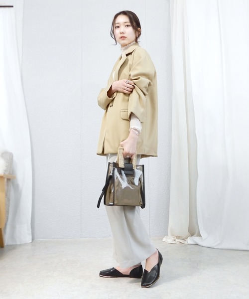 minia（ミニア）の「ラタンハンドルクリアバッグ（ハンドバッグ・レディース・モカ/ブラック/クリア・FREE）」の6枚目の写真