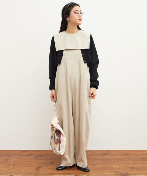 fig Ｌondon（フィグロンドン）の「GV Latine sailor balloon tsunagi（サロペット/オーバーオール・レディース・ブラック/アイボリー・FREE）」の7枚目の写真