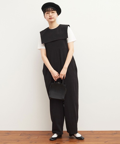 fig Ｌondon（フィグロンドン）の「GV Latine sailor balloon tsunagi（サロペット/オーバーオール・レディース・ブラック/アイボリー・FREE）」の17枚目の写真