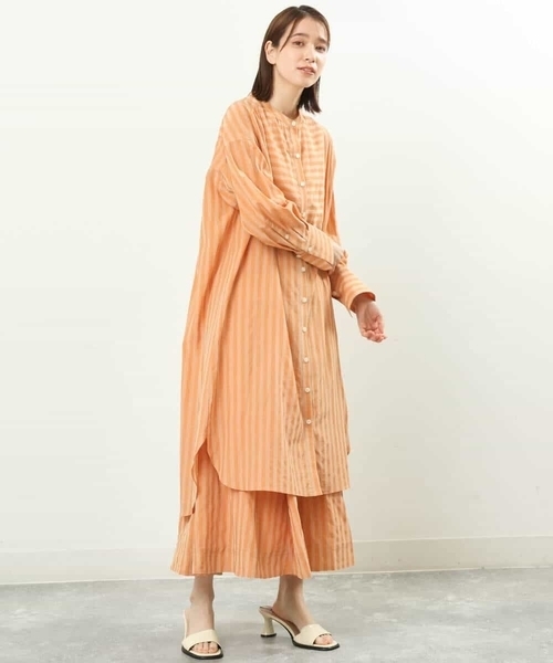 MK MICHEL KLEIN（エムケーミッシェルクラン）の「ストライプ柄シャツワンピース/洗える（シャツワンピース・レディース・オレンジ/ブルー・38）」の17枚目の写真