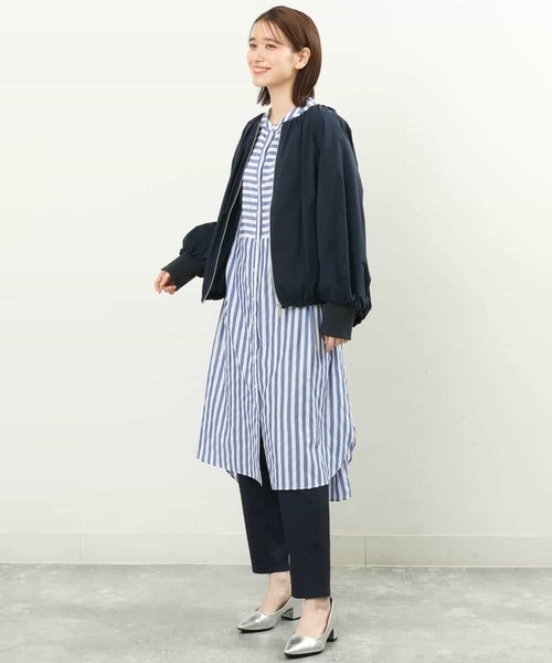 MK MICHEL KLEIN（エムケーミッシェルクラン）の「ストライプ柄シャツワンピース/洗える（シャツワンピース・レディース・オレンジ/ブルー・38）」の15枚目の写真