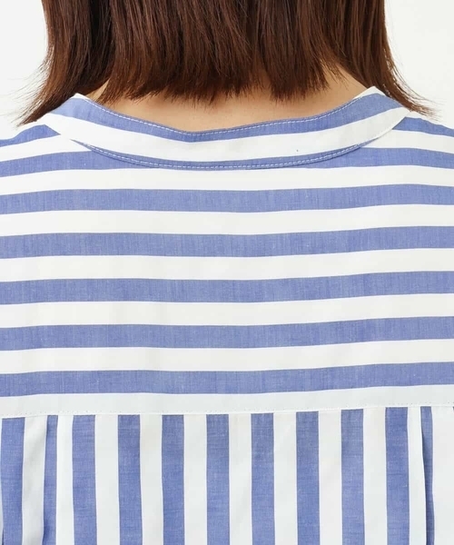 MK MICHEL KLEIN（エムケーミッシェルクラン）の「ストライプ柄シャツワンピース/洗える（シャツワンピース・レディース・オレンジ/ブルー・38）」の22枚目の写真