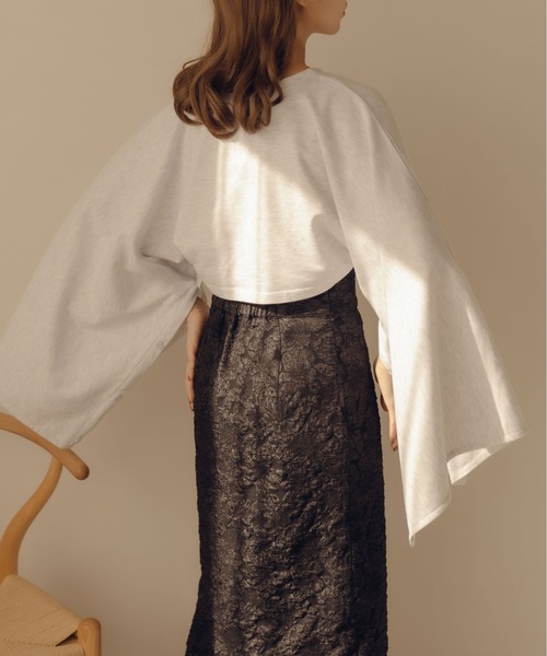 fupel（フぺル）の「フレアスリーブスリットスウェット（スウェット・レディース・ピンク/グレー・FREE）」の8枚目の写真