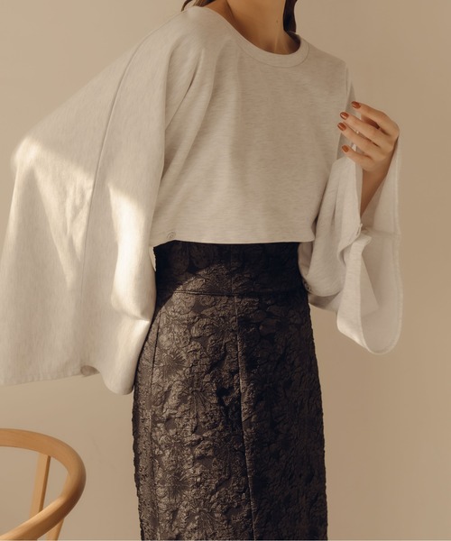 fupel（フぺル）の「フレアスリーブスリットスウェット（スウェット・レディース・ピンク/グレー・FREE）」の7枚目の写真