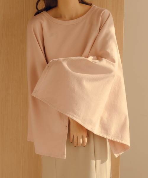 fupel（フぺル）の「フレアスリーブスリットスウェット（スウェット・レディース・ピンク/グレー・FREE）」の15枚目の写真