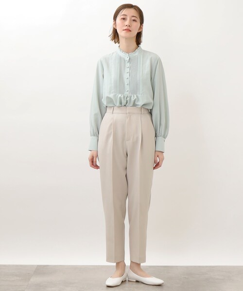 grove（グローブ）の「◆オフィススタイルにおすすめ！洗えてキレイ見えテーパードパンツ！（その他パンツ・レディース・ベージュ/パープル/ブルー・03/02/01/05/04）」の4枚目の写真