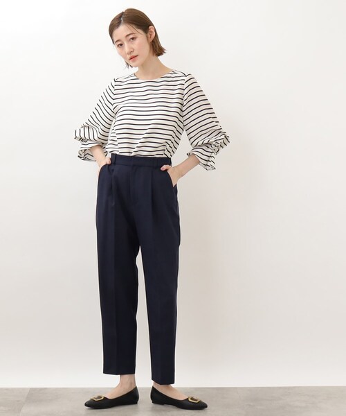 grove（グローブ）の「◆オフィススタイルにおすすめ！洗えてキレイ見えテーパードパンツ！（その他パンツ・レディース・ベージュ/パープル/ブルー・03/02/01/05/04）」の9枚目の写真