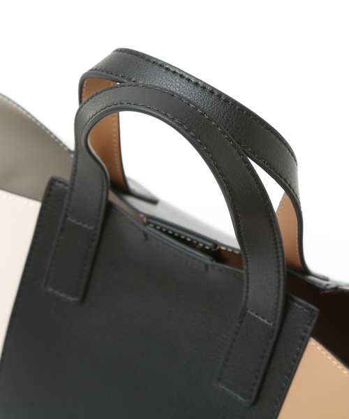 soeur（スール）の「●SOEUR/変形3WAYトートBAG/バケツバッグ（ハンドバッグ・レディース・ブラック/アイボリー/ライトブルー・フリー）」の9枚目の写真
