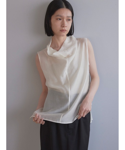 Stylevoice for xxx（スタイルヴォイスフォー）の「タートルネックシアートップス（Tシャツ/カットソー・レディース・ブラック/オフホワイト/グレー/ピンクベージュ・FREE）」の2枚目の写真