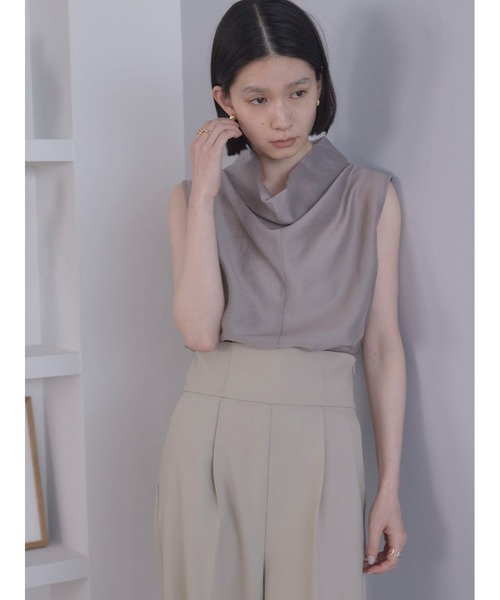 Stylevoice for xxx（スタイルヴォイスフォー）の「タートルネックシアートップス（Tシャツ/カットソー・レディース・ブラック/オフホワイト/グレー/ピンクベージュ・FREE）」の16枚目の写真