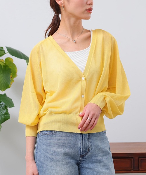 Chez toi（シェトワ）の「シアーラグラン短丈カーディガン（カーディガン/ボレロ・レディース・グリーン/アイボリー/イエロー/ブラック・FREE）」の5枚目の写真