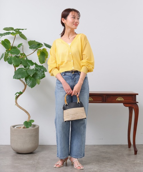 Chez toi（シェトワ）の「シアーラグラン短丈カーディガン（カーディガン/ボレロ・レディース・グリーン/アイボリー/イエロー/ブラック・FREE）」の21枚目の写真