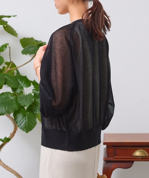 Chez toi（シェトワ）の「シアーラグラン短丈カーディガン（カーディガン/ボレロ・レディース・グリーン/アイボリー/イエロー/ブラック・FREE）」の17枚目の写真