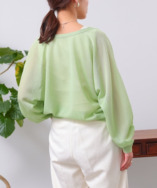 Chez toi（シェトワ）の「シアーラグラン短丈カーディガン（カーディガン/ボレロ・レディース・グリーン/アイボリー/イエロー/ブラック・FREE）」の18枚目の写真