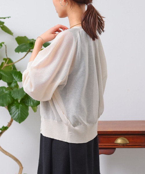 Chez toi（シェトワ）の「シアーラグラン短丈カーディガン（カーディガン/ボレロ・レディース・グリーン/アイボリー/イエロー/ブラック・FREE）」の14枚目の写真