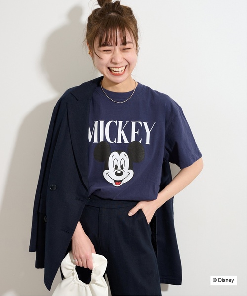 GOOD ROCK SPEED（グッドロックスピード）の「《追加》【GOOD ROCK SPEED / グッドロックスピード】Mickey TEE：Tシャツ（Tシャツ/カットソー・レディース・ホワイト/ネイビー・FREE）」の4枚目の写真