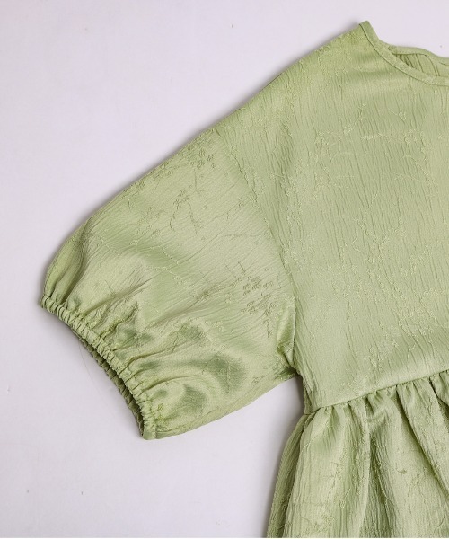 AMELY（エミリー）の「ジャガードフレアトップス（シャツ/ブラウス・レディース・ブラック/オフホワイト/グリーン・フリー）」の8枚目の写真