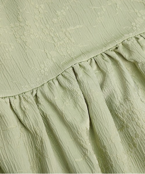 AMELY（エミリー）の「ジャガードフレアトップス（シャツ/ブラウス・レディース・ブラック/オフホワイト/グリーン・フリー）」の14枚目の写真