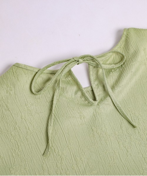 AMELY（エミリー）の「ジャガードフレアトップス（シャツ/ブラウス・レディース・ブラック/オフホワイト/グリーン・フリー）」の18枚目の写真