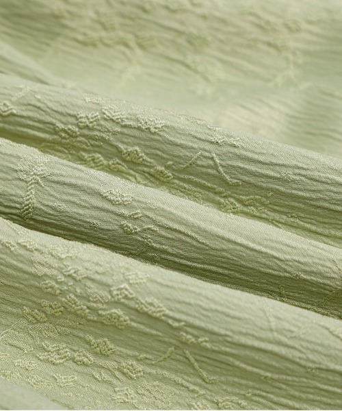 AMELY（エミリー）の「ジャガードフレアトップス（シャツ/ブラウス・レディース・ブラック/オフホワイト/グリーン・フリー）」の6枚目の写真