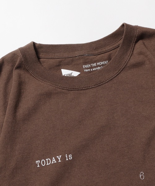 FUNG(ファング)の「FUNG/ファング TODAY is Tシャツ(Tシャツ/カットソー・メンズ・ベージュ/ダークブラウン/ホワイト・L/S)」の6枚目の写真