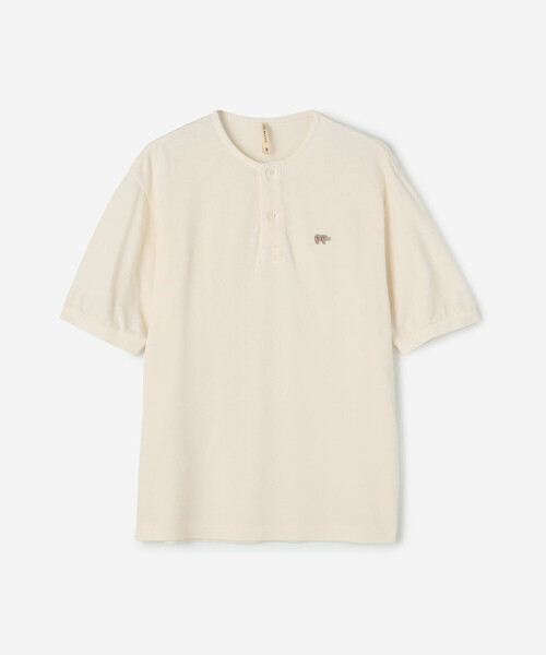 SCYE BASICS（サイベーシックス）の「SCYE BASICS | 〈別注〉鹿の子ヘンリーネックTシャツ WOMEN（ポロシャツ・レディース・グリーン/アイボリー/ピンク系その他/ブラック・38）」の17枚目の写真