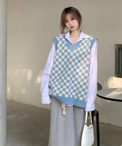 マルチサイズ ベスト ジレ ルーズシルエットベスト レディース SERACE ベスト ジレ 「SERACE」Loose silhouette knitted vest