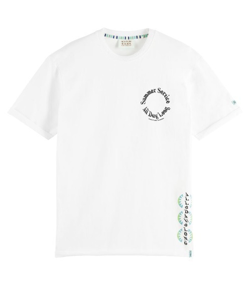 SCOTCH&SODA(スコッチアンドソーダ)の「グラディエント アートワークTシャツ【171705】(Tシャツ/カットソー・メンズ・ホワイト・LARGE/MEDIUM/SMALL)」の1枚目の写真